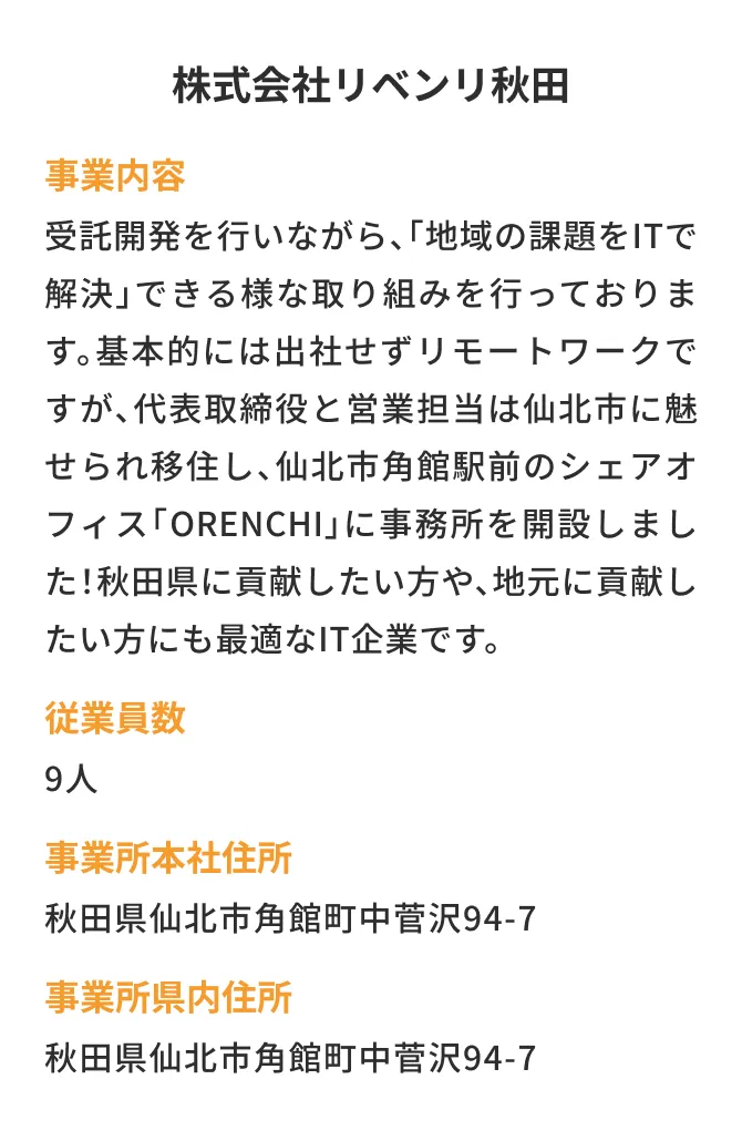 株式会社リベンリ秋田