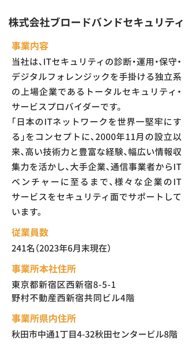 株式会社ブロードバンドセキュリティ